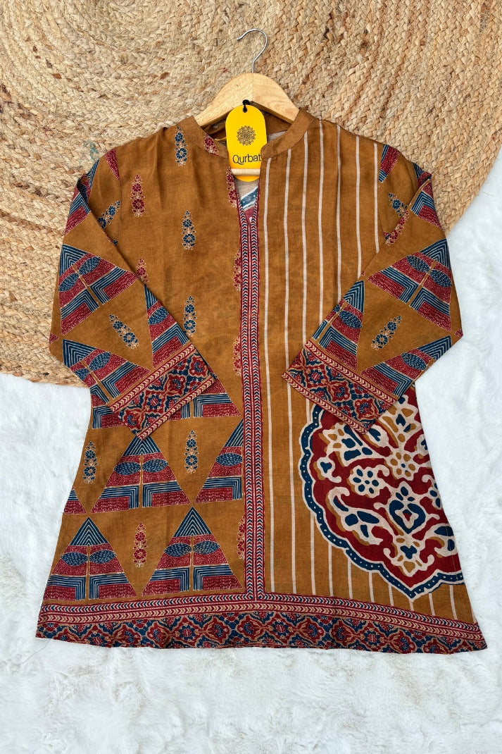 Mustard Muslin Short Kurti – Vibrant, Comfortable & Stylish