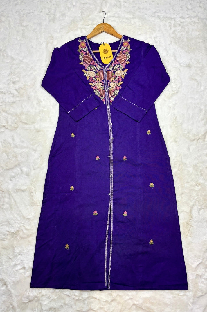 Premium Purple Suit Set with Hand Embroidery