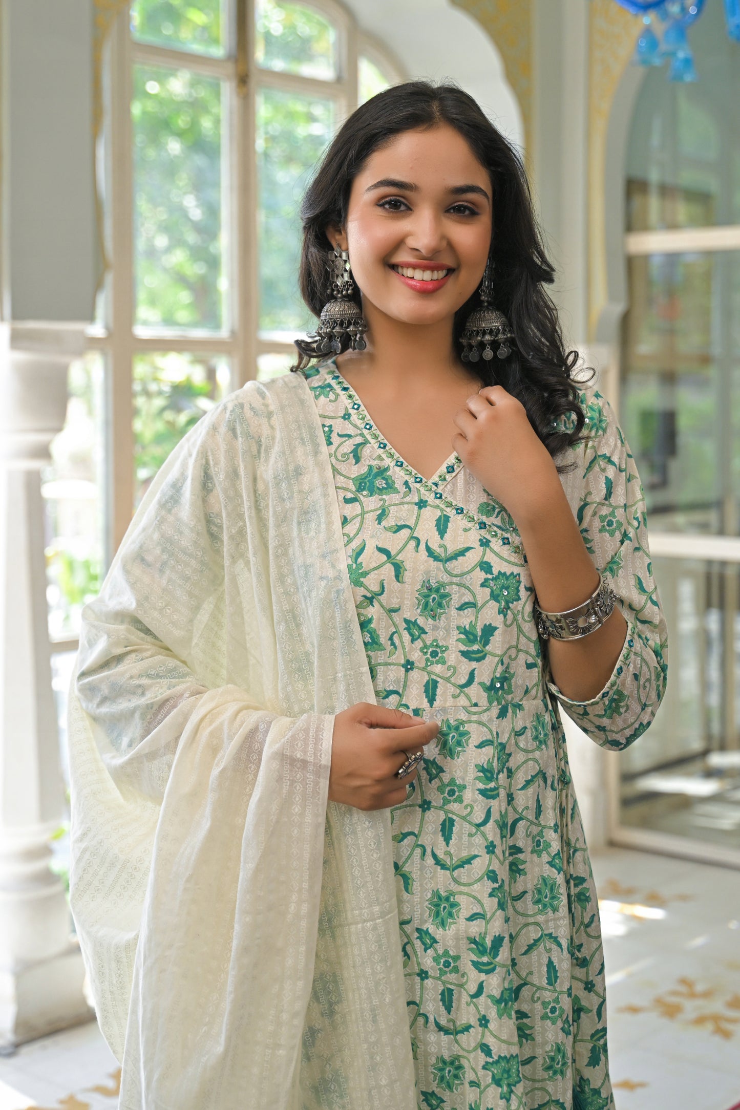 Green Cotton 3-Piece Suit Set