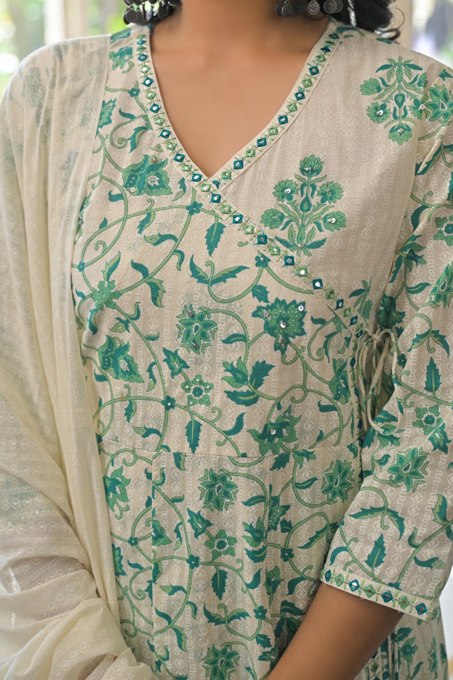 Green Cotton 3-Piece Suit Set