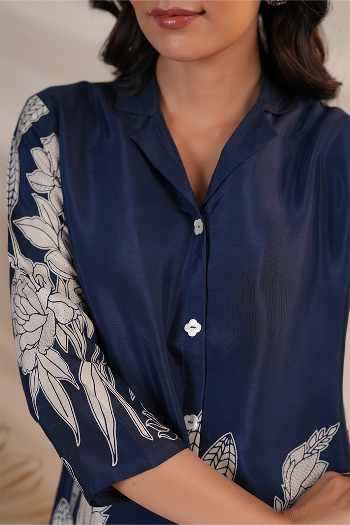 Midnight Bloom - Navy Blue Floral Co-Ord Set
