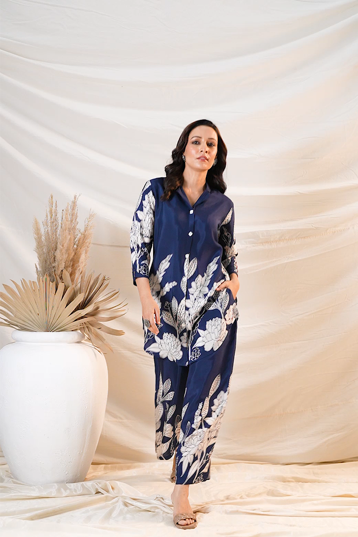 Midnight Bloom - Navy Blue Floral Co-Ord Set