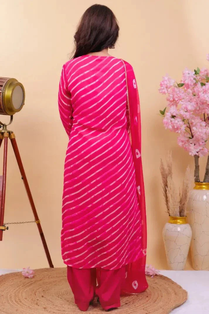 Bandhej Bliss in Hot Pink - Qurbat