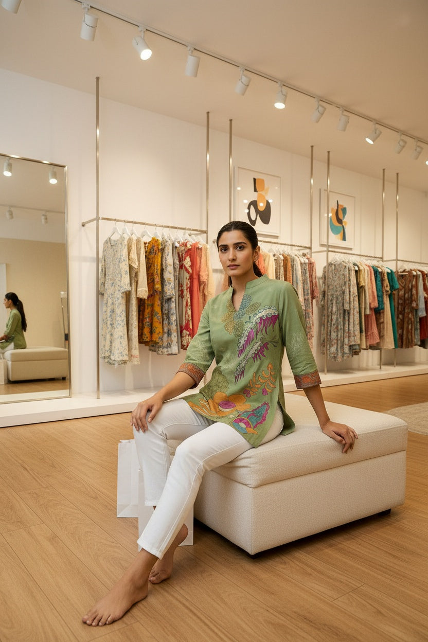 Lightweight Muslin Short Kurti for Everyday Comforty