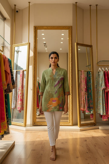 Lightweight Muslin Short Kurti for Everyday Comforty