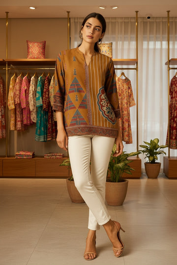 Mustard Muslin Short Kurti – Vibrant, Comfortable & Stylish