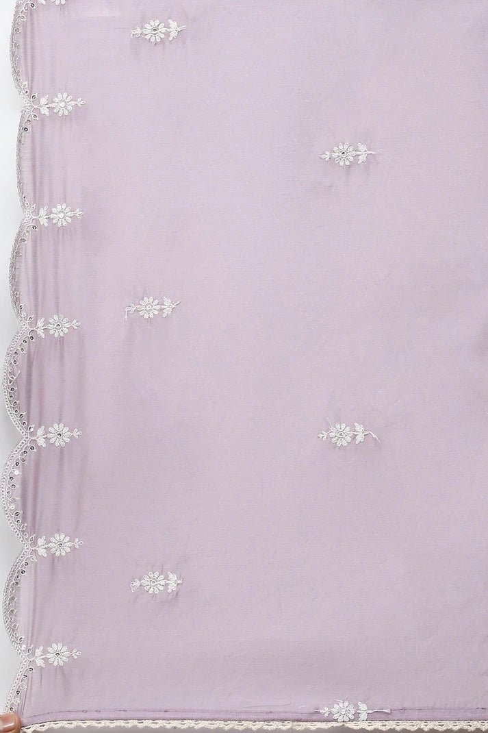 Lavender Digital Print with Handwork Suit Set for Women - Qurbat