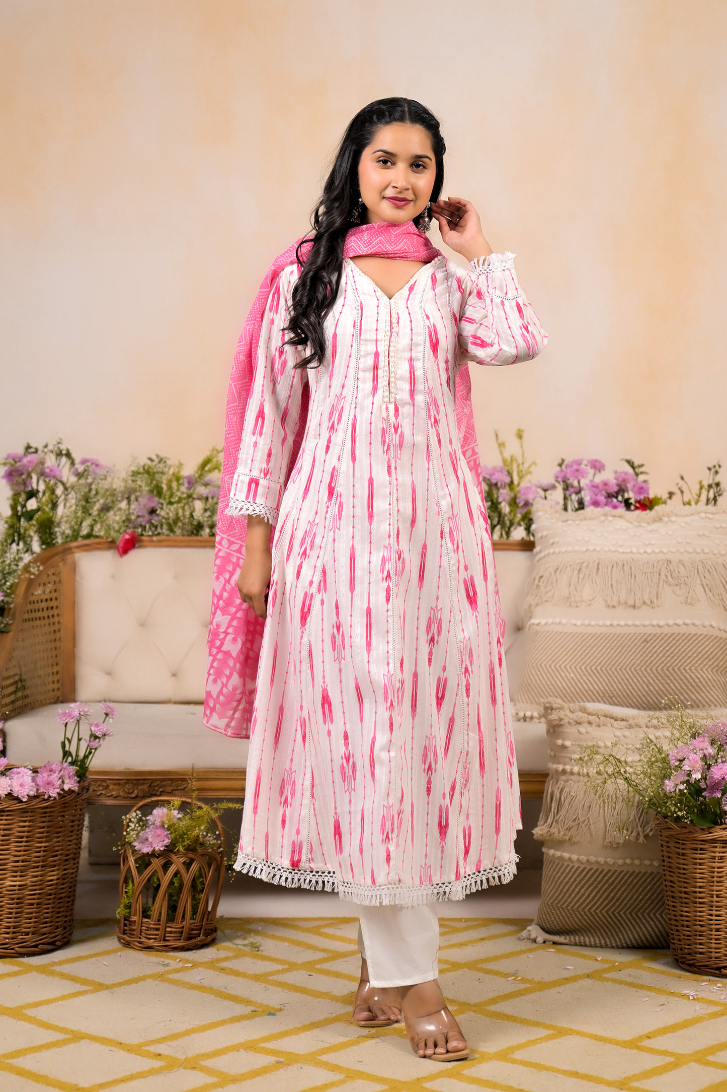 Blossom Hues Printed Suit Set