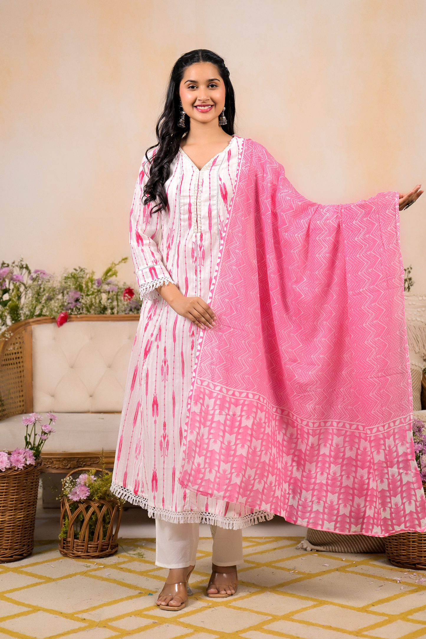 Blossom Hues Printed Suit Set