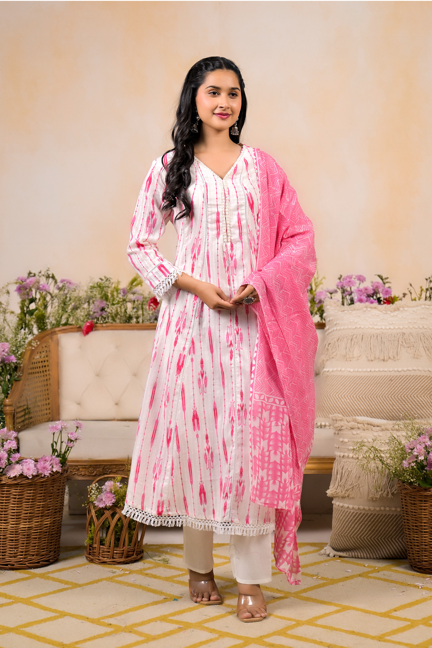 Blossom Hues Printed Suit Set