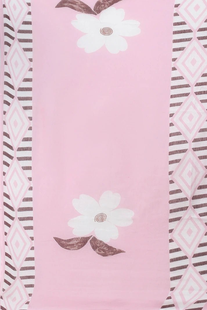 Pink Cotton Printed Suit Set for Women - Qurbat
