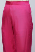 Pink Muslin Angrakha Printed Suit Set for Women - Qurbat