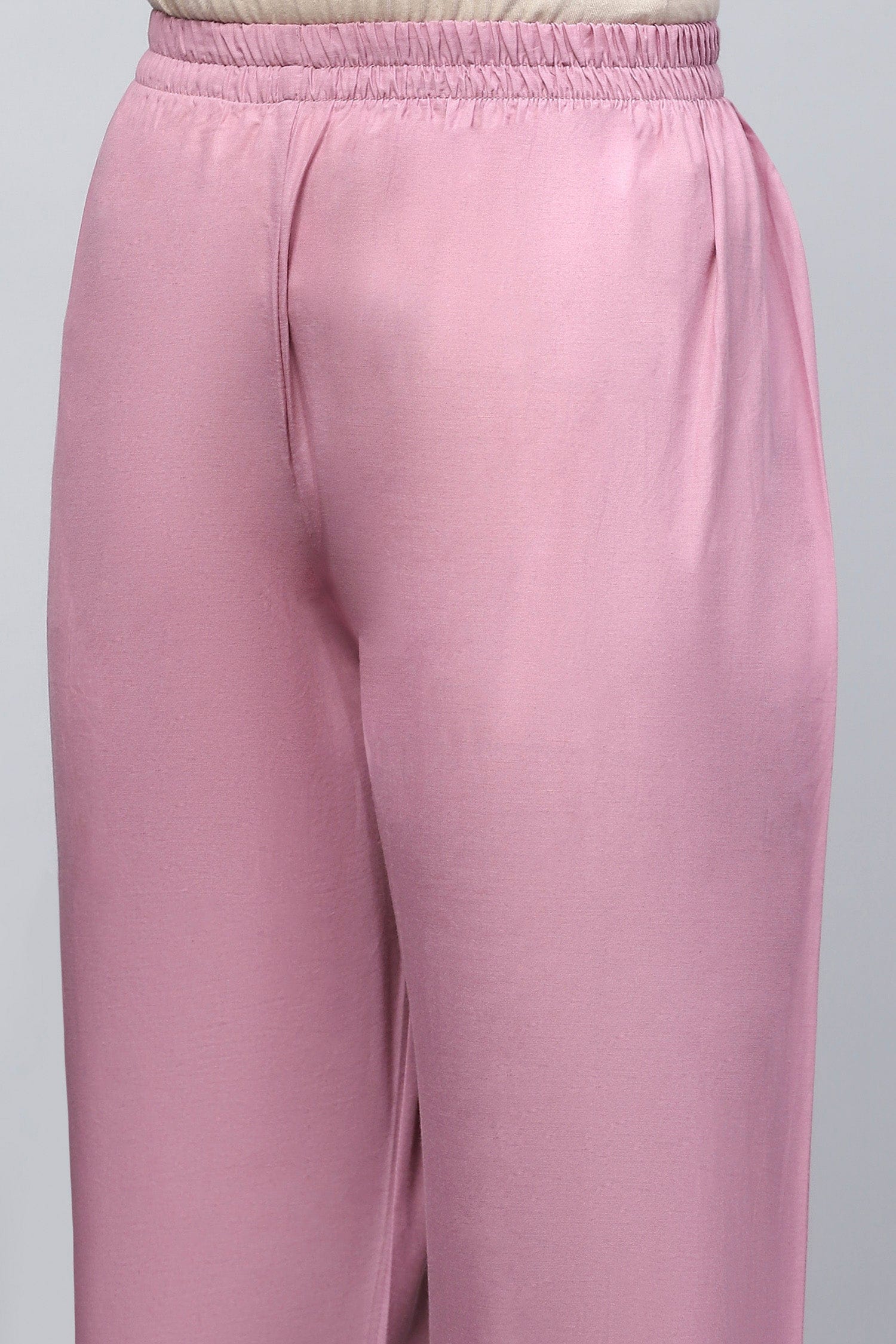 Pink printed suit set with mirror work – Elegant & Traditional - Qurbat