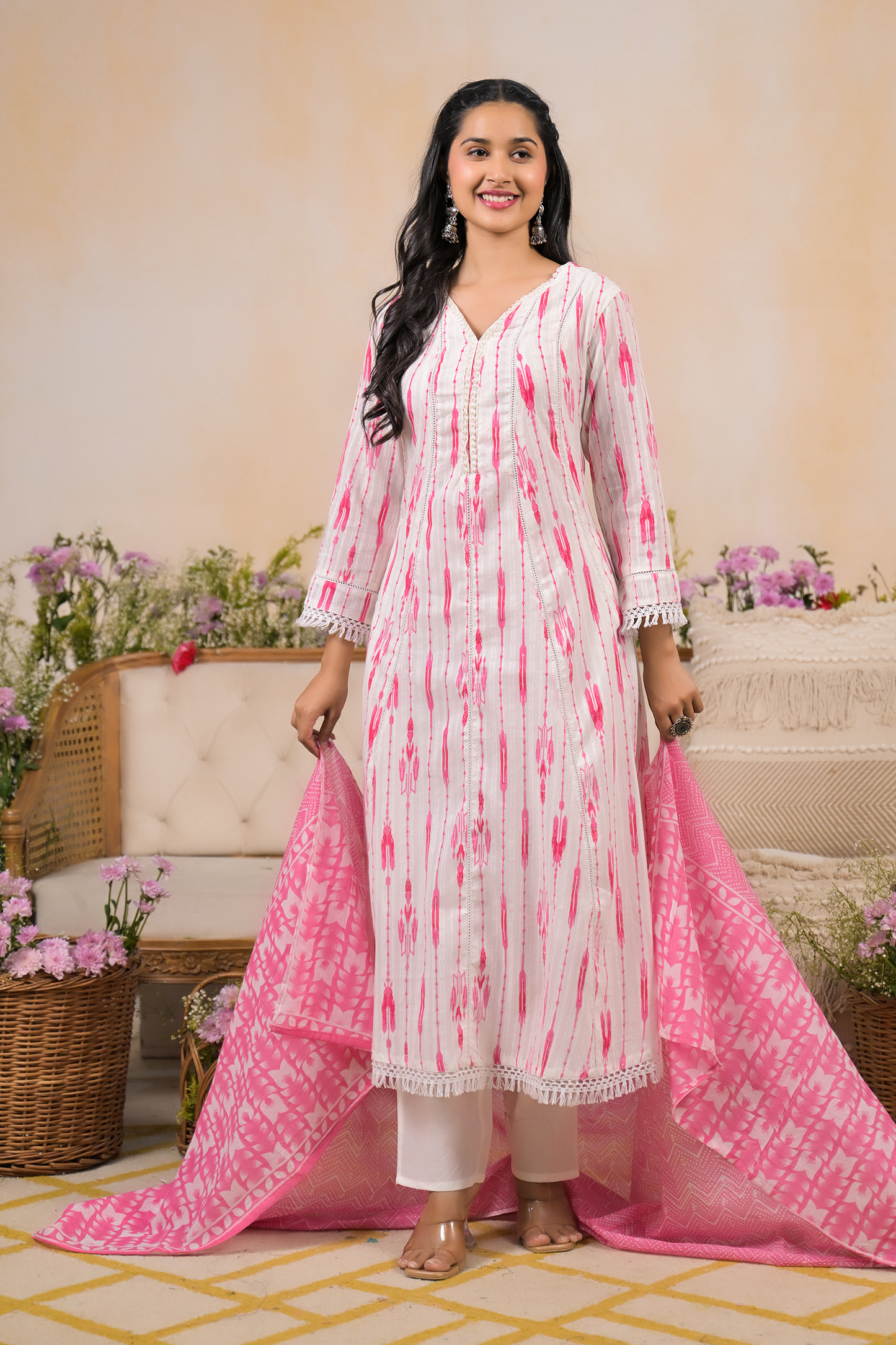 Blossom Hues Printed Suit Set
