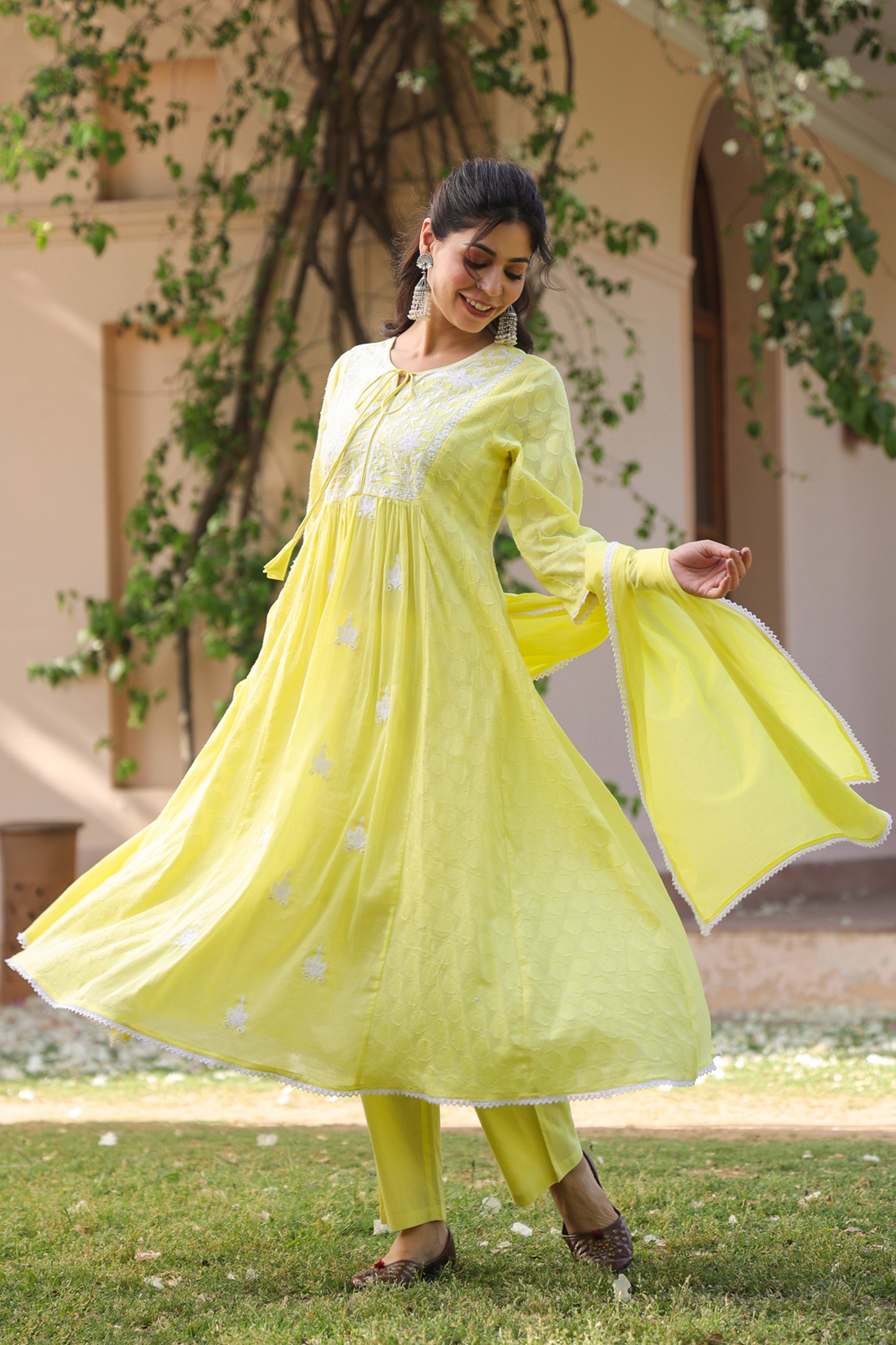 Sunshine Bloom Chikankari Suit Set