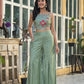 Sunshine Bloom Green Co-ord Set with Printed Cape