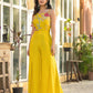 Sunshine Bloom Yellow Co-ord Set with Printed Cape