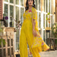 Sunshine Bloom Yellow Co-ord Set with Printed Cape