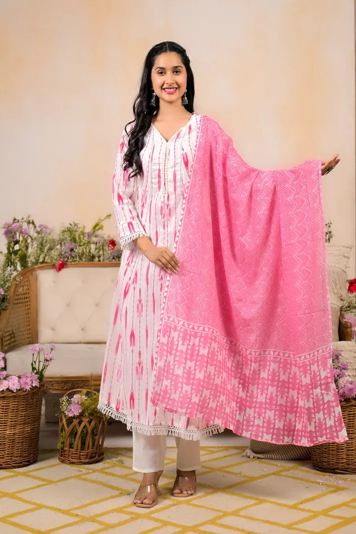 Blossom Hues Printed Suit Set