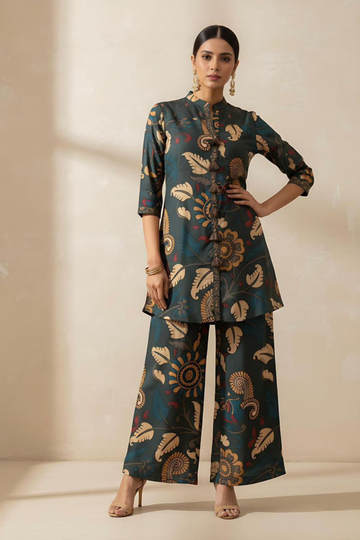 Green Kalamkari Printed Co-ord Set