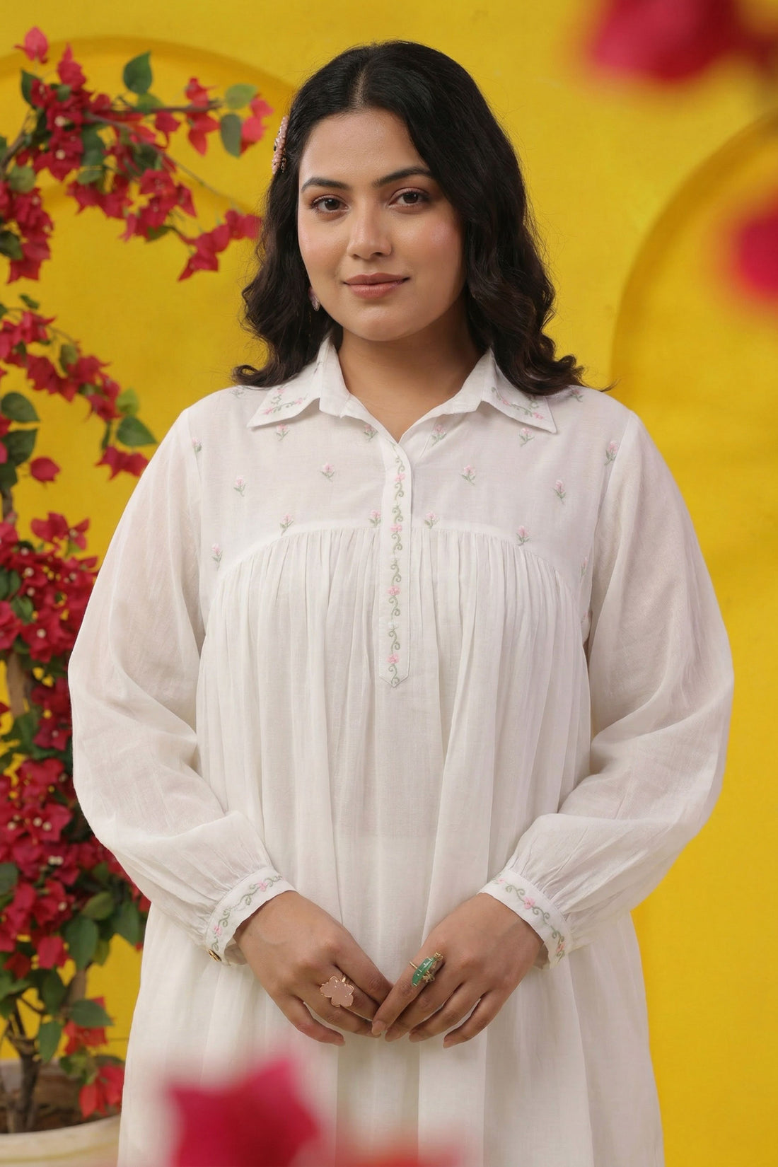 White Mul Mul Cotton Co-Ord Set
