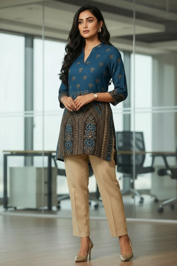 Breathable Muslin Short Kurti – Chic & Comfortable.