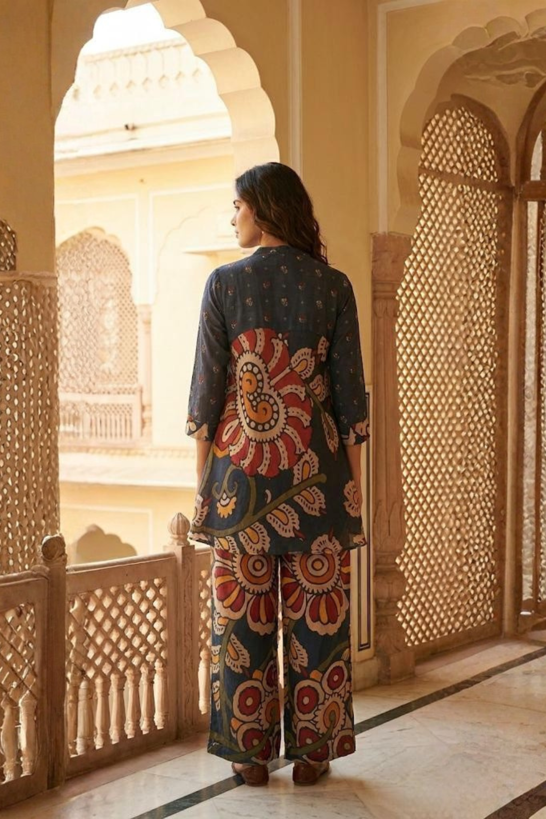Dark Grey Kalamkari Co-ord Set