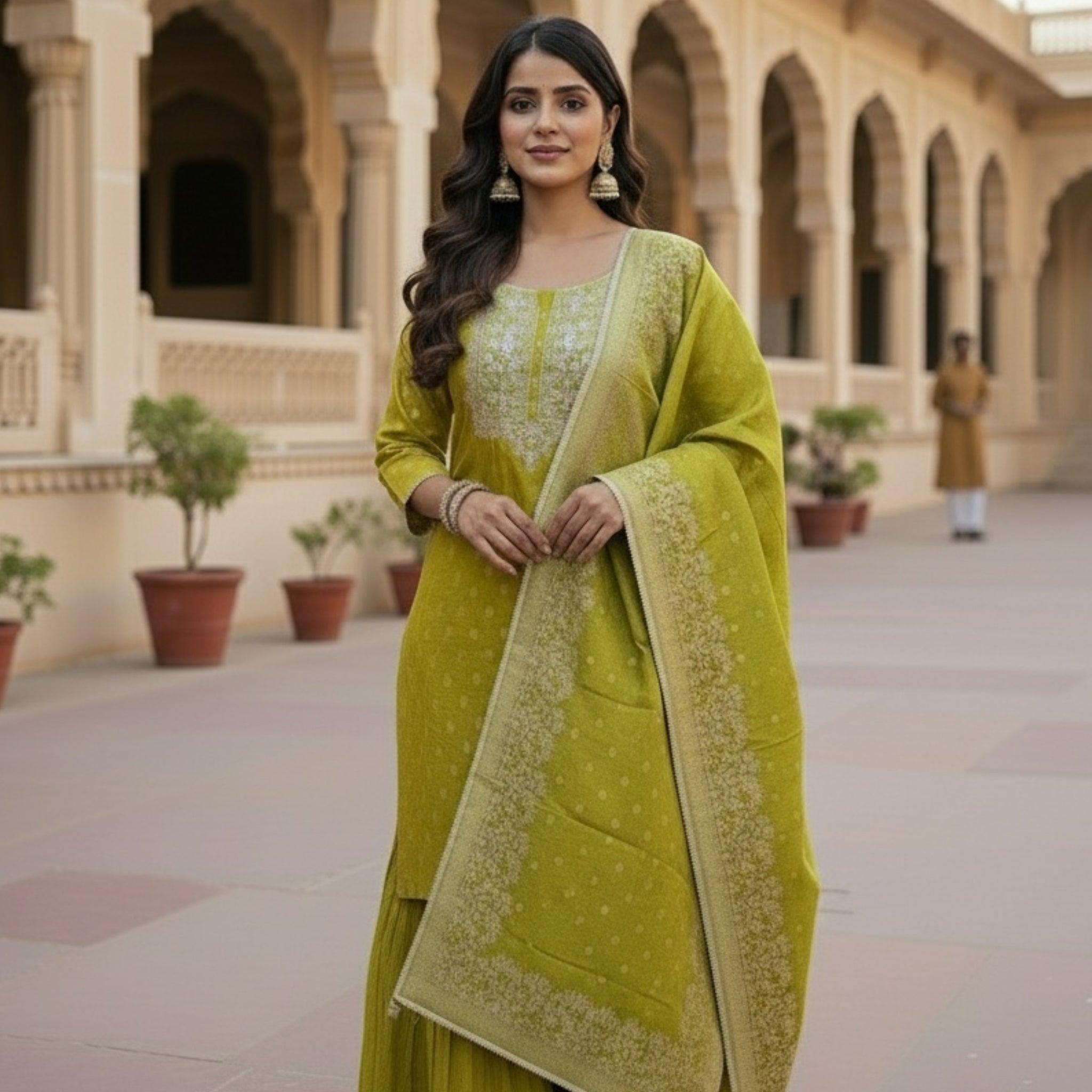 Heena Green Festive Sharara Outfit with Luxe Ethnic Detailing