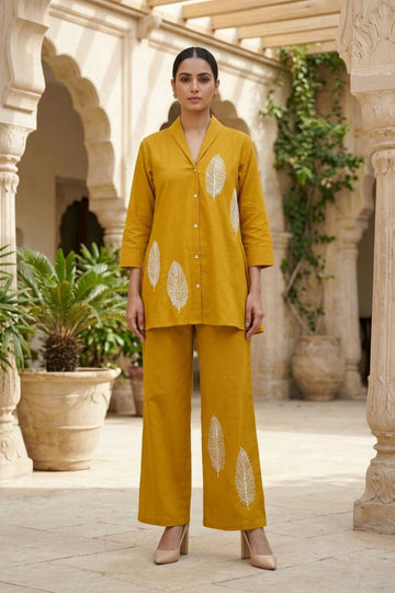 Mustard Cotton Flex Co-Ord Set