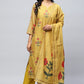 Mustard Printed Readymade Suit Set for Women with Mirror Work – Chic & Traditional