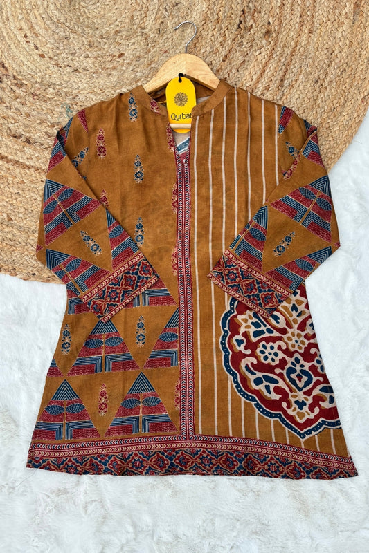 Mustard Muslin Short Kurti – Vibrant, Comfortable & Stylish