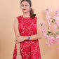 Stylish Maroon Sleeveless Kurta with Matching Pants