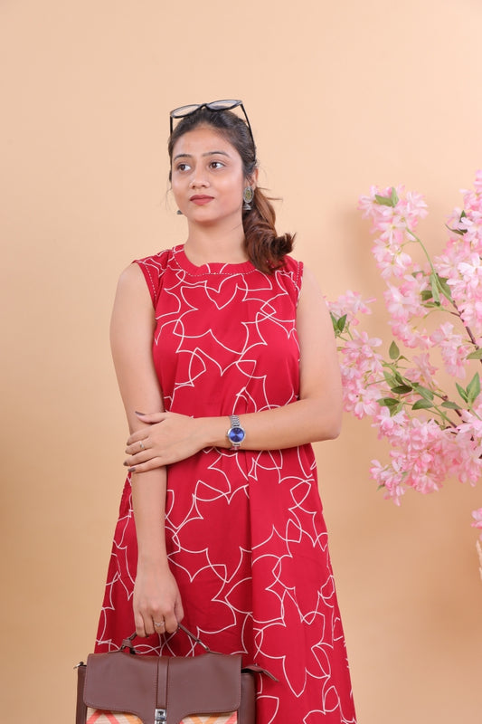 Stylish Maroon Sleeveless Kurta with Matching Pants