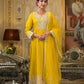 Golden Paisley Embroidered Anarkali Suit Set