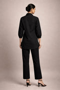 Black Embroidered Co-ord Set - Qurbat 
