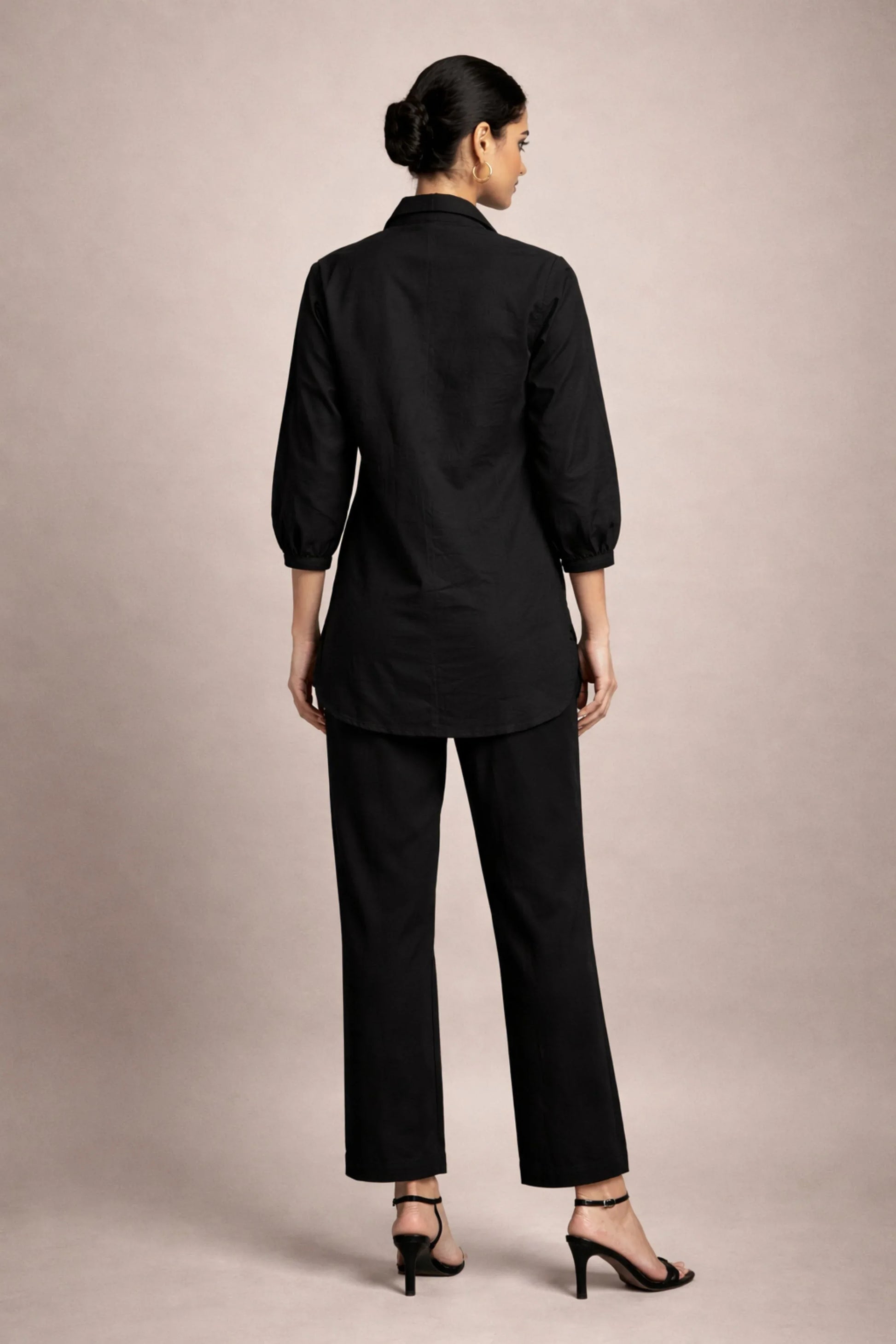 Black Embroidered Co-ord Set - Qurbat 