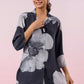 Black Russian Silk Short Kurti