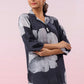 Black Russian Silk Short Kurti