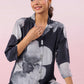 Black Russian Silk Short Kurti