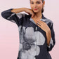 Black Russian Silk Short Kurti