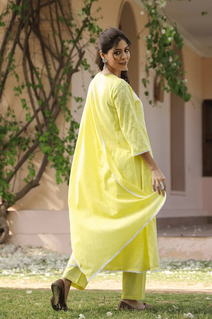 Sunshine Bloom Chikankari Suit Set