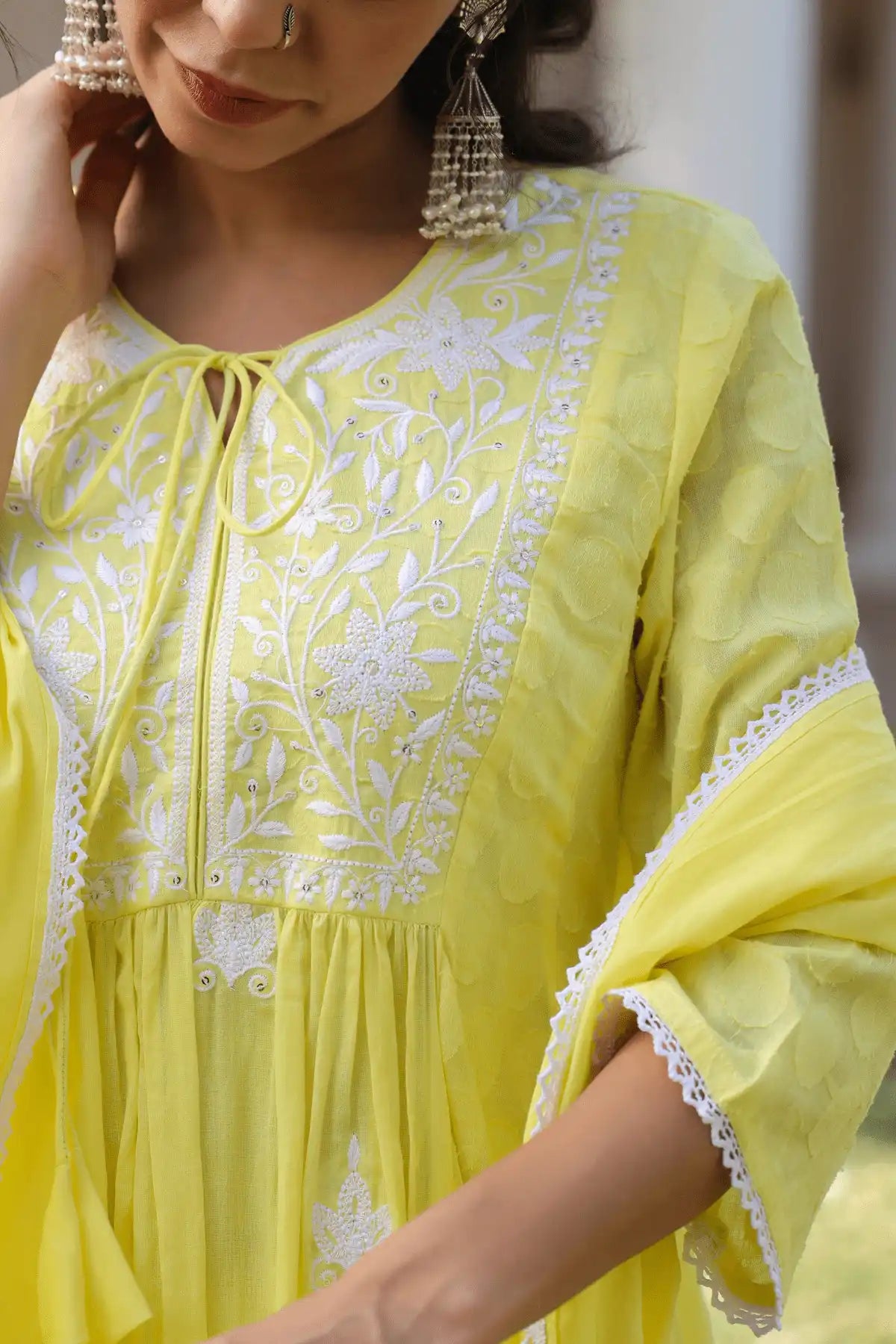 Sunshine Bloom Chikankari Suit Set