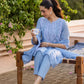 Azure Bloom Chikankari Suit Set