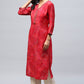 Magenta Bandhani Muslin Printed Kurta for Women – Traditional & Stylish