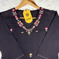 Elegant Black Cotton Embroidered 3-Piece Suit Set