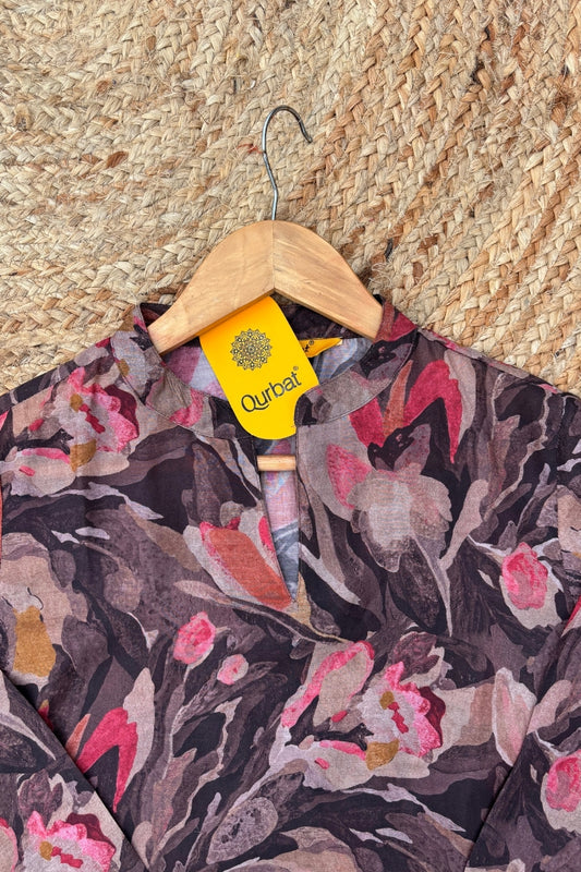 Floral Muslin Short Kurti – Lightweight & Elegant