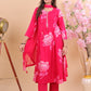 Radiant  Magenta Rayon Floral Suit Set with Dupatta