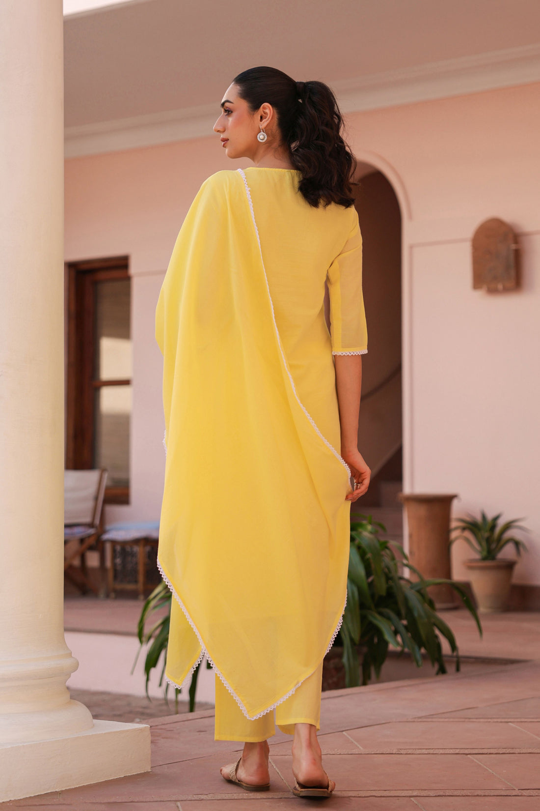 Yellow Bloom Chikankari Suit Set