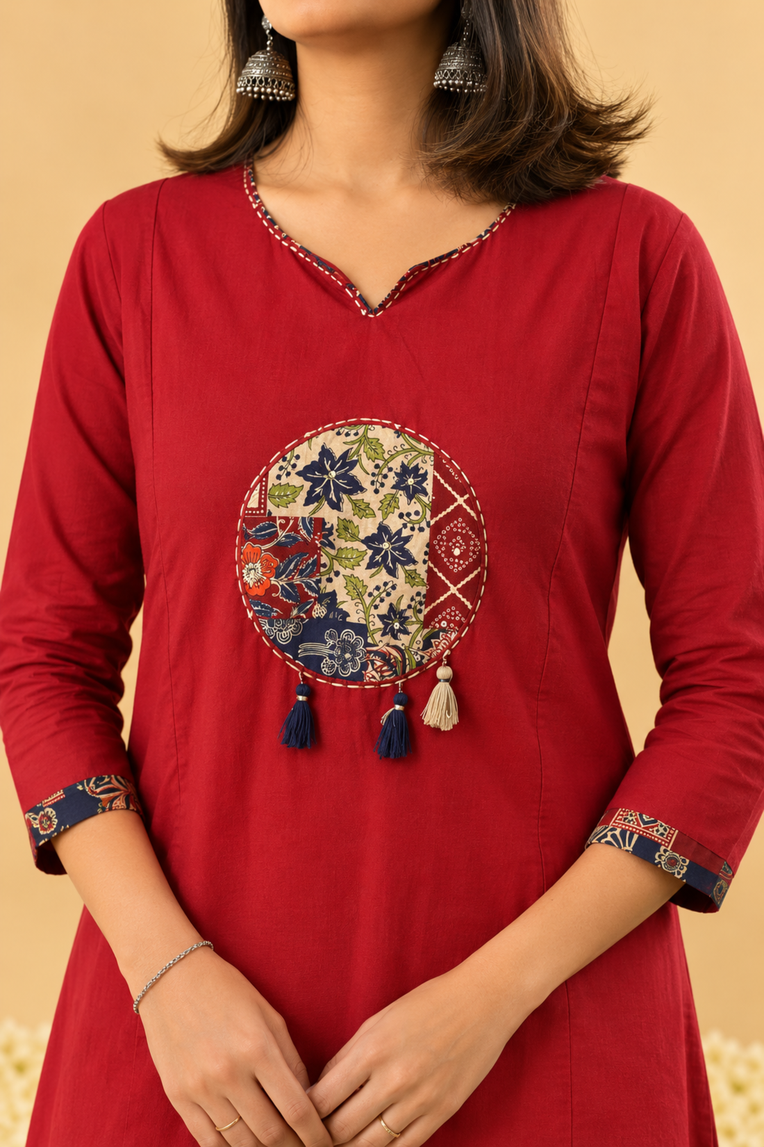 Women's Maroon Straight Kurta with Printed Dupatta & Bottom Set