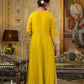 Golden Paisley Embroidered Anarkali Suit Set